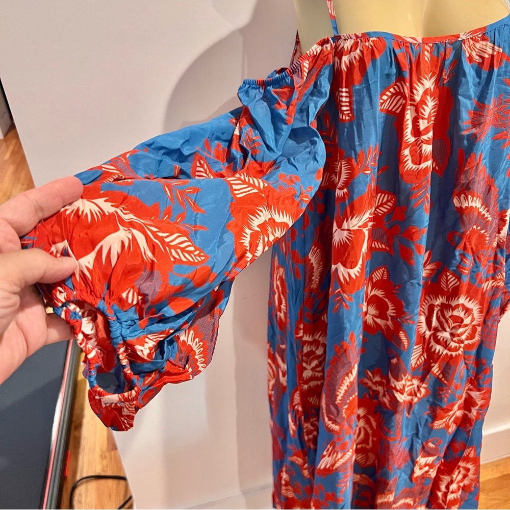 FARM Rio Blue & Red Floral Maxi Dress - Picture 4 of 9